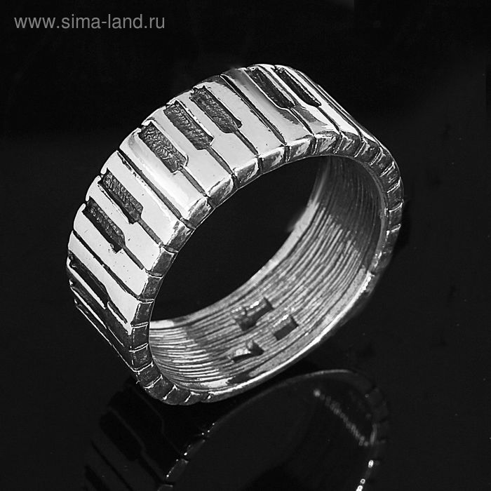 Кольцо "Рояль", размер 16, цвет черный в серебре - Фото 1
