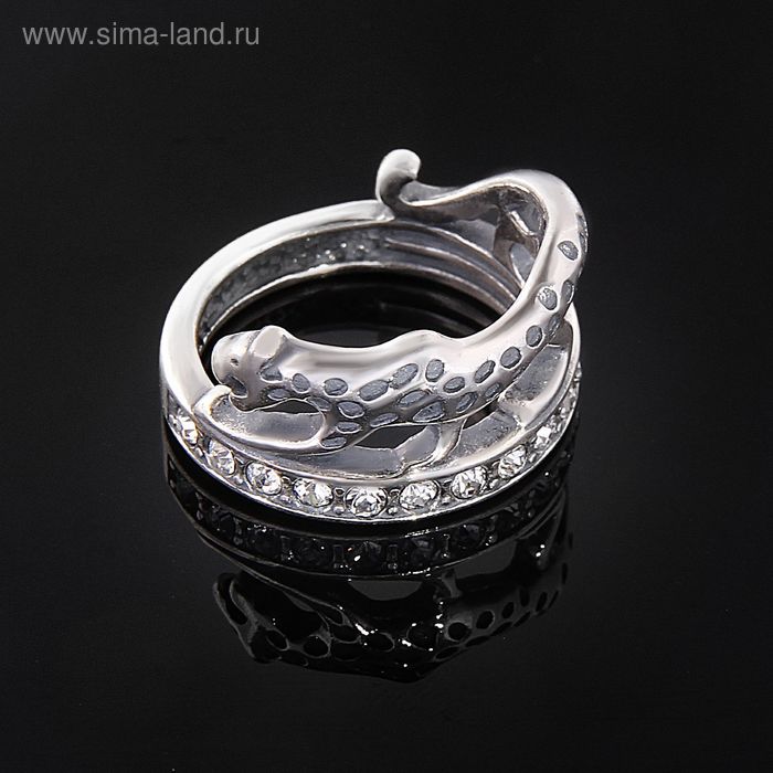 Кольцо "Ульмара", размер 16, цвет белый в черненом серебре - Фото 1