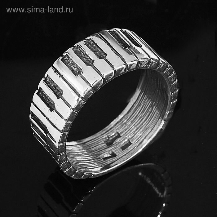 Кольцо "Рояль", размер 17, цвет черный в серебре - Фото 1
