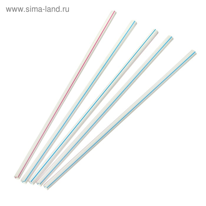 Набор одноразовых трубочкек для коктейля «Кола», 0,6×20,5 см, полосатые, 1000 шт - Фото 1