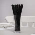 Трубочки одноразовые для напитков Доляна, 21 см, d=5 мм, 250 шт, с гофрой, цвет чёрный - фото 4556756