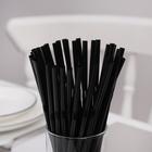 Трубочки одноразовые для напитков Доляна, 21 см, d=5 мм, с гофрой, чёрные, 250 шт. - Фото 2