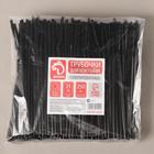 Трубочки одноразовые для напитков Доляна, 21 см, d=5 мм, с гофрой, чёрные, 250 шт. - Фото 4