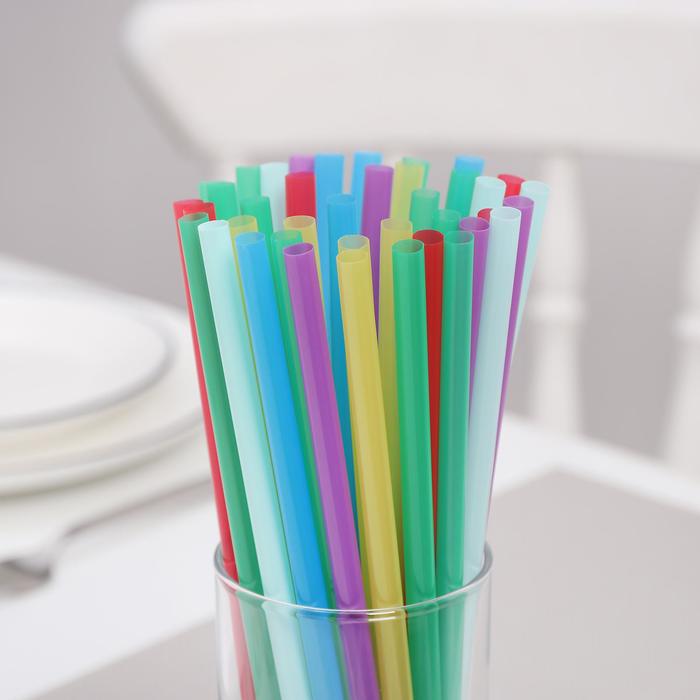Трубочки одноразовые для коктейля Доляна Fresh, 0,7×21 см, 250 шт, цвет микс - фото 1892121808
