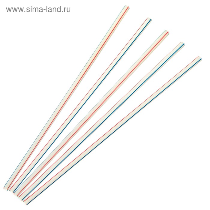 Набор трубочек для коктейля Доляна, 0,5×21 см, полосатые, прямые, 250 шт - Фото 1