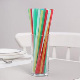 Трубочки одноразовые для коктейля Доляна «Кола», 0,6×20,5 см, 1000 шт, цвет микс