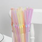 Трубочки одноразовые для напитков Доляна, 21 см, d=5 мм, флуоресцентные, с гофрой, МИКС, 50 шт. - Фото 2