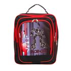 Рюкзак школьный на молнии "Робот", 2 отдела, 2 наружных кармана, красный/чёрный - Фото 1
