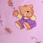 Комплект в кроватку "Мишки с мёдом" (2 предмета), цвет фиолетовый с рюшей (арт. 1552) - Фото 4