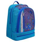 Рюкзак школьный на молнии "Цветы", 2 отдела, 1 наружный карман, голубой - Фото 2