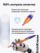 Ручка шариковая ErichKrause. R-301 Orange Stick & Grip, синий стержень, узел 0.7 мм, резиновый упор - Фото 9