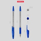 Ручка шариковая ErichKrause R-301 Classic Stick & Grip, узел 1.0 мм, синяя, с резиновым держателем, мягкое и комфортное письмо - Фото 4