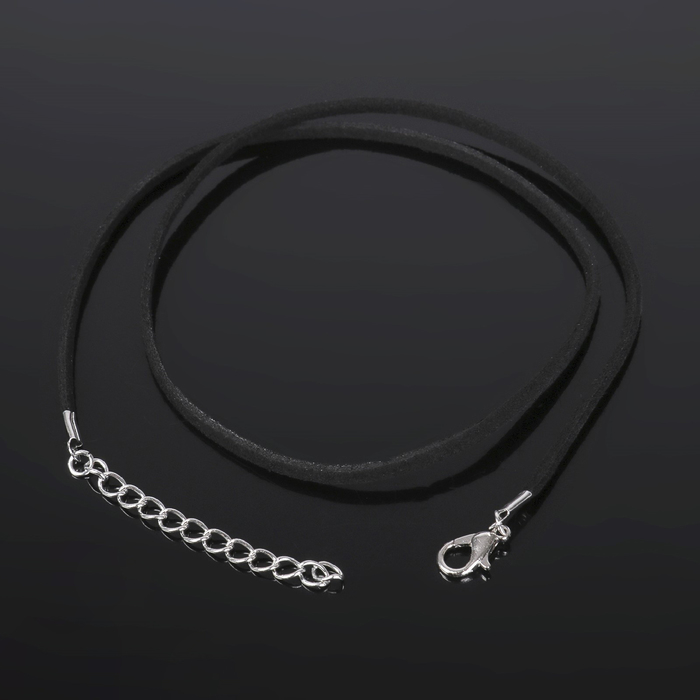 Шнурок из искусственной замши, 43 см + удлинитель, цвет чёрный - Фото 1