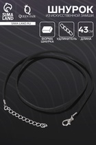 Шнурок из искусственной замши, 43 см + удлинитель, цвет чёрный - Фото 1