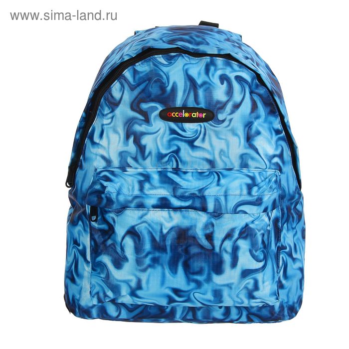 Рюкзак молодёжный на молнии "Узор", 1 отдел, 1 наружный карман, синий - Фото 1