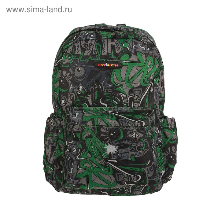 Рюкзак молодёжный на молнии "Лео", 1 отдел, 1 наружный карман, усиленная спинка, зелёный - Фото 1