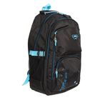 Рюкзак туристический "Тони", 2 отдела, 3 наружных кармана, усиленная спинка, объём - 22л, чёрный/голубой - Фото 2