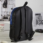 Рюкзак молодёжный, отдел на молнии, наружный карман, 2 боковых кармана, цвет чёрный/синий - Фото 2