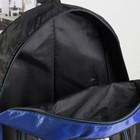 Рюкзак молодёжный, отдел на молнии, наружный карман, 2 боковых кармана, цвет чёрный/синий - Фото 3