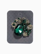 Брошь «Цветок» венок славы, цвет изумрудный в чернёном золоте - Фото 5