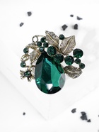 Брошь «Цветок» венок славы, цвет изумрудный в чернёном золоте - Фото 8