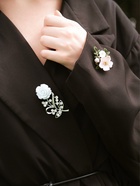 Брошь «Цветок», роза нежная, цвет белый в серебре - Фото 2