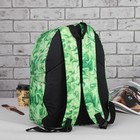Рюкзак молодёжный на молнии "Узор", 1 отдел, 1 наружный карман, зелёный - Фото 2