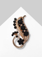 Брошь «Павлин черничный», чёрная в золоте - Фото 7