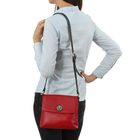Сумка женская на клапане, 1 отдел, наружный карман, длинный ремень, цвет красный - Фото 2
