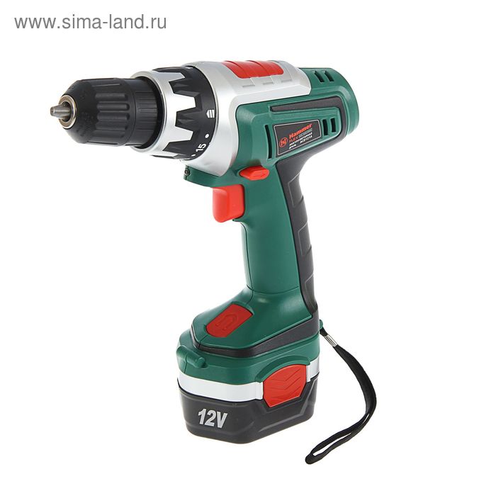 Аккумуляторная дрель Hammer Flex ACD121A, 12 В, 1x1.2 Ач, 10 мм, 0-550 об/мин - Фото 1