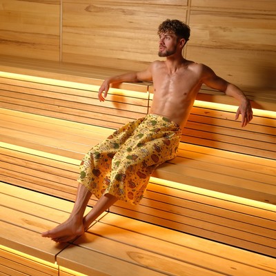 Полотенце для бани «С легким паром» муж. килт, 75×150 см, хлопок, вафельное полотно