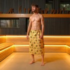 Полотенце для бани «С легким паром» муж. килт, 75×150 см, хлопок, вафельное полотно - Фото 2