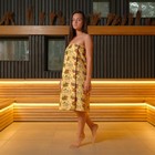 Полотенце для бани «С легким паром» жен. парео,80×150 см, хл., ваф. полотно - Фото 2