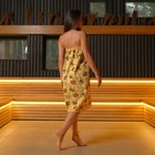 Полотенце для бани «С легким паром» жен. парео,80×150 см, хл., ваф. полотно - Фото 3