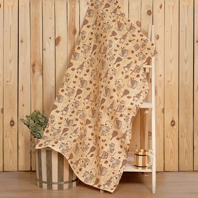 Полотенце для бани «Банька» 80×150 см, хлопок вафельное полотно