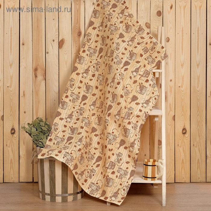 Полотенце для бани «Банька» 80×150 см, хлопок вафельное полотно - Фото 1