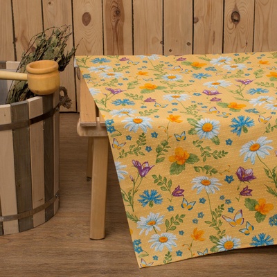 Простыня вафельная для бани «Русское поле», 145×180 см, хлопок 100%