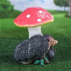 Садовая фигура "Семья ёжиков под грибом", разноцветная, гипс, 25 см - Фото 2