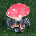 Садовая фигура "Семья ёжиков под грибом", разноцветная, гипс, 25 см - Фото 4