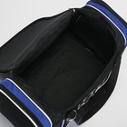Сумка спортивная, отдел на молнии, 3 наружных кармана, цвет чёрный/голубой - Фото 7