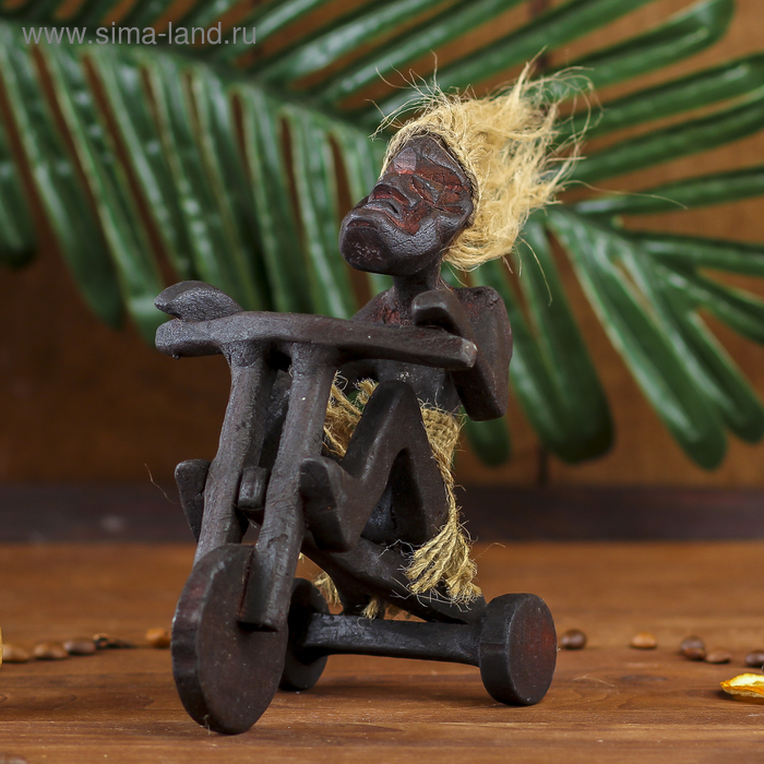 Сувенир дерево "Абориген на трехколесном велосипеде" 25 см - Фото 1