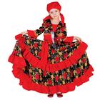 Карнавальный костюм "Цыганка", косынка, блузка, юбка, пояс, цвет красный, обхват груди 64 см, рост 122 см - фото 8468877