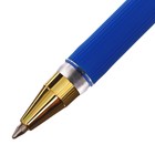 Набор шариковых ручек 12 штук, 0.5 мм, синий стержень, прозрачный корпус, с резиновым держателем - Фото 3