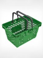 Корзина покупательская пластиковая, 20 л, 2 пластиковые ручки, зелёная - Фото 2