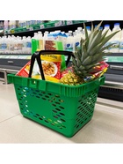 Корзина покупательская пластиковая, 20 л, 2 пластиковые ручки, зелёная - Фото 3