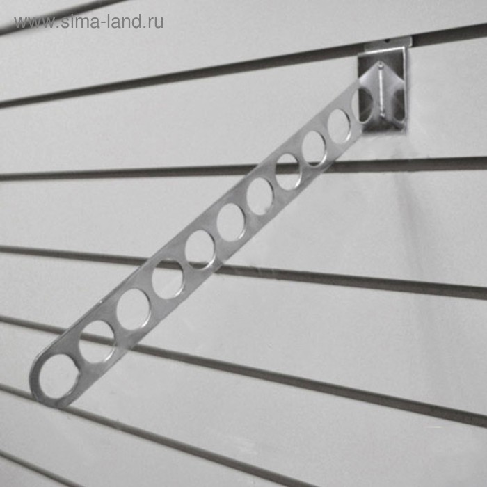 Кронштейн для экономпанелей, наклонный, 11 отверстий, L=40 см, хром - Фото 1