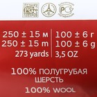 Пряжа "Деревенская" 100% полугрубая шерсть 250м/100гр (585-Графит) - Фото 4