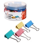 Набор зажимов для бумаг, цветные, 41 мм, 24 штук, 4 цвета, в пластиковой тубе - Фото 2