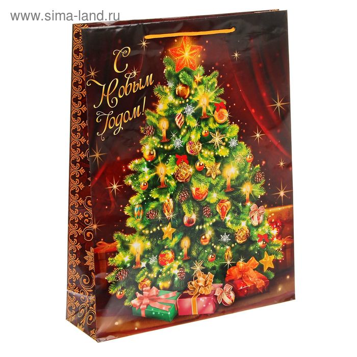 Пакет ламинированный вертикальный «Новогодняя Ёлочка», 31 × 40 × 9 см - Фото 1
