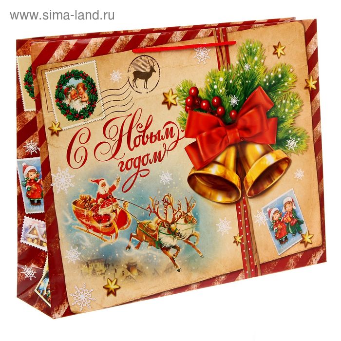 Пакет ламинированный горизонтальный «Винтажная почта», 40 × 31 × 9 см - Фото 1